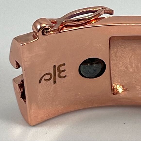 Danbury Mint Cherry Blossom Copper Magnet Bangle Bracelet Hinged Enamel Purple - Picture 2 of 8